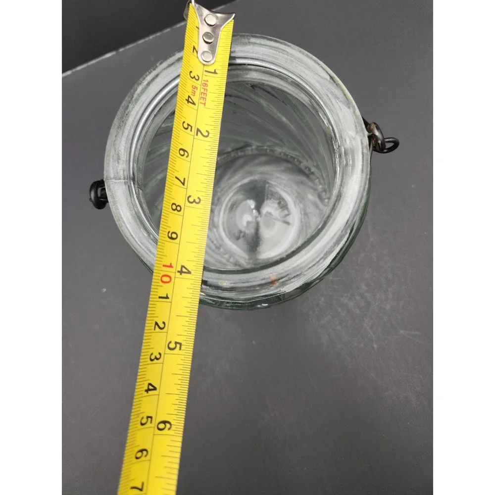 VTG DPS Glass Jar With metal wire Handle Genuine And Crafted